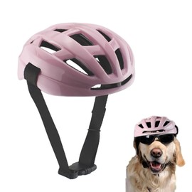 Dog Helmet Pet Hat for Cats Dog Helmet Outdoor Riding Puppy Cap Adjustable Rope Belt Pet Helmets for Small Medium Large Dogs Safety Helmets (Pink, S)