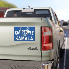 Cat People for Kamala Sticker 4x7 Fun Childless Cat Lady Kamala Harris 2024