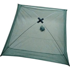 Trampa de Cebo de Pesca Trampa Plegable para pececillos Cangrejo Red fundida Malla para camarones para Langosta y camarones Verde 23, 6x23, 6 Inch...
