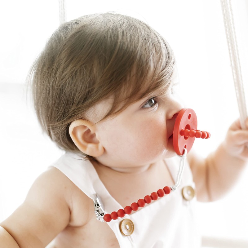 Ryan & Rose Cutie PAT Pacifier Teether (Bulb, Red)