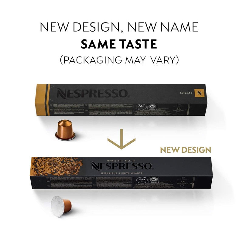 Nespresso Capsules Original Line, Livanto, Medium Roast Espresso Coffee, 50