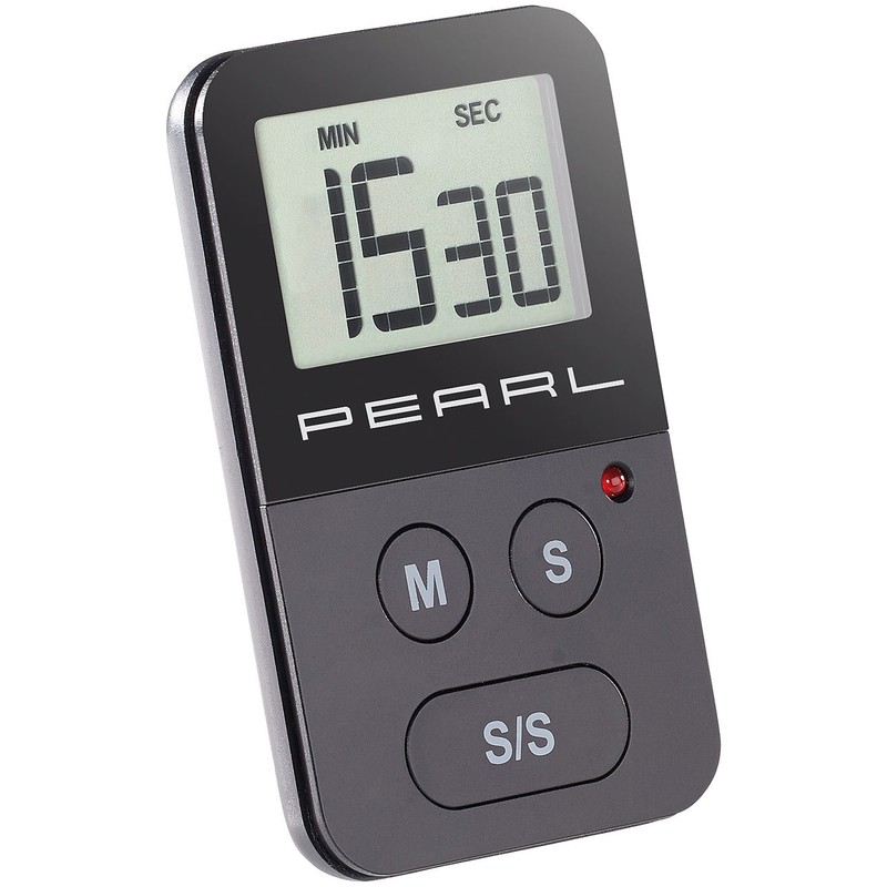 PEARL Kitchen Timer: Digital Kitchen Timer with Stopwatch, Acoustic and