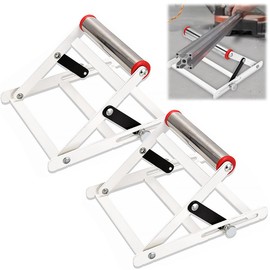 2PCS Adjustable Cutting Machine Support Frame, Foldable Metal Cutting Machine Work Support Stand, Table Saw Stand Adjustable Height, Material Support Frame, Cutting Machine Attachment Tool