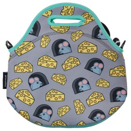 Fringoo® Kids Lunch Bag - Made from Neoprene Thermal Insulated Material - School Lunch Bag - Zipped Pocket Shoulder Strap (Mouse)