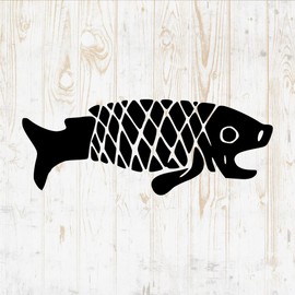 Fish Wall Decals Silhouette - Fish Wall Stickers - Fish Sea Nautical River Ocean Fisherman - Fish Room Decor for Bedroom Kitchen Laptop Water Bottle Car Window Decals DWSV5316