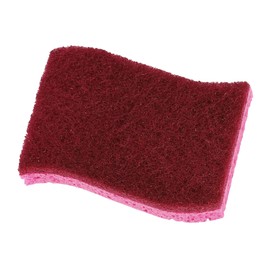 Non-Scratch Cellulose Sponge Kitchen Scrub Sponge with Scouring Pad Set, Good for Non-Stick Cookware Frying Pan, Pot, Counter Top, Sink Scrubbing, Kitchen Scrubbers, Pack of 1, Red/Pink