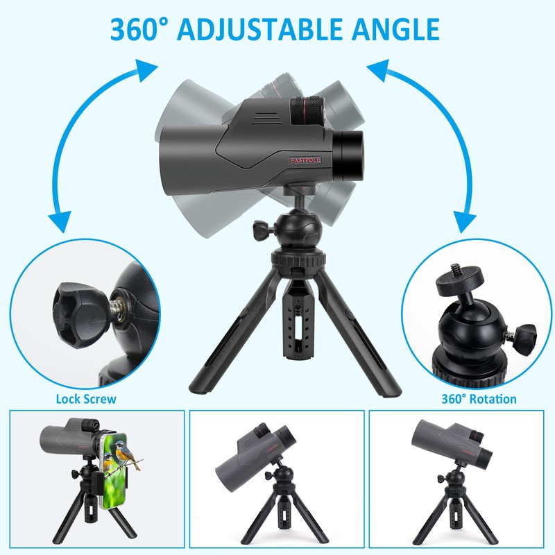 Monocular 12x56 High Power Monocular Telescope for Adults with Smartphone