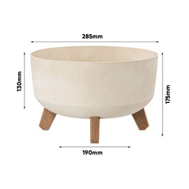 Prosperplast DGRL300LE Flower Pot with Feet - 17.5 x Diameter 28.5 cm - Gracia Concrete Effect Cream