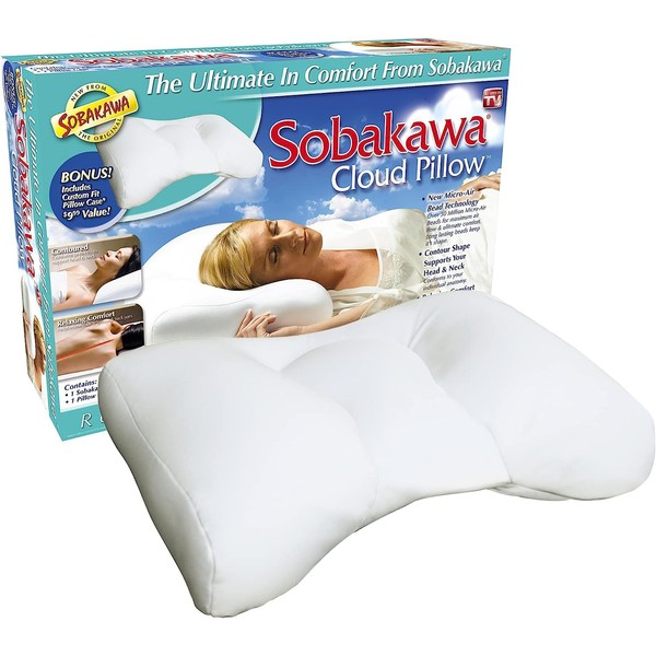Sobakawa Cloud Pillow with Microbead Fill- Microbead Pillow- Contoured-Shaped Pillow