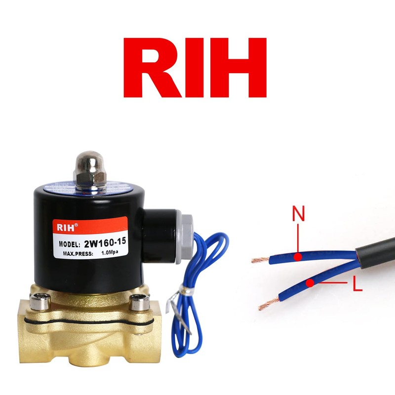 RIH 1/2" AC110V Solenoid Valve Brass 2/2 Way High Coil
