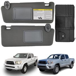 DIMEANI fit for Toyota Tacoma Sun Visor Replacement fit for 2005 2006 2007 2008 2009 2010 2011 2012 2013 2014 2015 Tacoma Without Light Driver & Passenger Side 74320-04181-B1 74310-04081-B0(2PCS-Gray)
