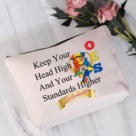 JYTAPP Order of The Eastern Star Sorority Cosmetic Bag OES Sorority Gift Keep Your Head High And Your Standards Higher Makeup Bag Sisterhood Gift
