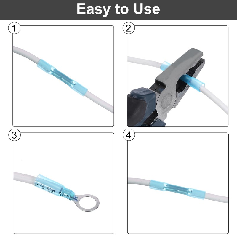 sourcing map 50Pcs Heat Shrink Butt Connector, Crimp Connectors Waterproof