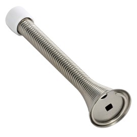 Rok Hardware 3-3/4" Longer Version Flexi Spring Heavy Duty Wall Door Stop Bumper ROKDS2BN (Single, Brushed Nickel)
