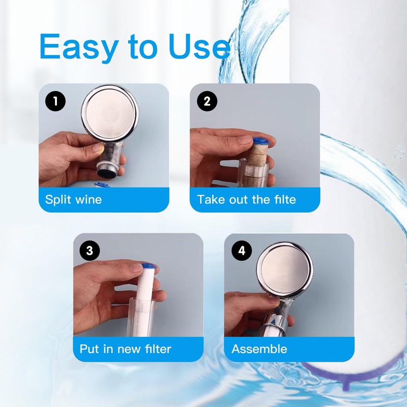 Lotbun Shower Filter 6pcs, Duschfilter Wasserfilter Dusche Duschkopf Filter Shower