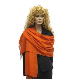Cashmere Pashmina Group: Solid Pashmina Shawl, Scarf, Wrap & Stole(Regular Size) Burnt Orange