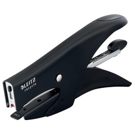 Leitz NeXXt 56460095 Stapler with Rear Loading Mechanism, Durable Accessories for Home/Office, Metal, 100% Recyclable, CO2 Neutral, Recycle Assortment, Black