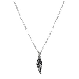 jewellerybox Sterling Silver Feather Necklace - 14 Inches