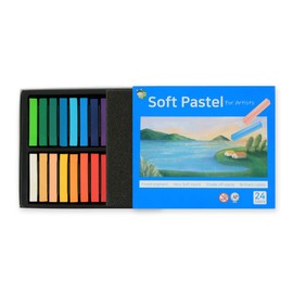 HA SHI Soft Chalk Long Pastels for Professional Artist, Square Non Toxic Art Supplies, Dry Pastels Set (Long Pastels 24 colors)