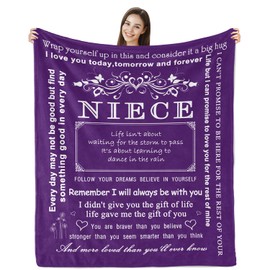 FTEFueie Niece Gifts from Auntie, Niece Blanket 50"x60", Birthday Gift for Niece from Auntie, Niece Birthday Gift, Niece Gifts from Aunt, Gifts for Niece Christmas Throw Blanket