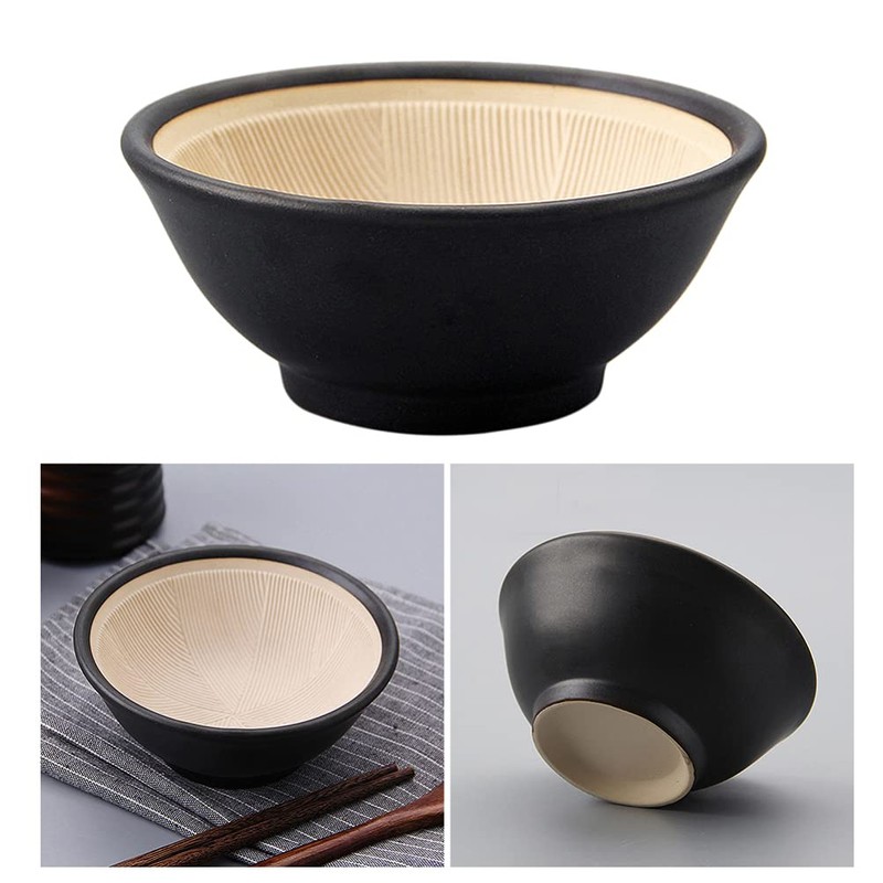 Angoily Japanese Mortar Bowl Reusable Traditional Table Zen Garlic Bowl