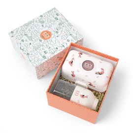 monbento Children's Lunch Box Set, MB Tresor Cinnamon Fox, MB Positive S Drinking Bottle - Ideal for School/Park
