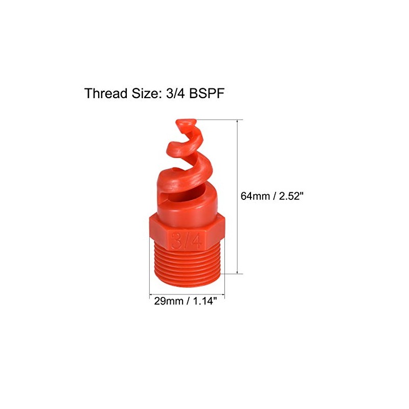 uxcell Spiral Cone Atomization Nozzle, 3/4BSPF PP Sprinkler, 5 Pcs