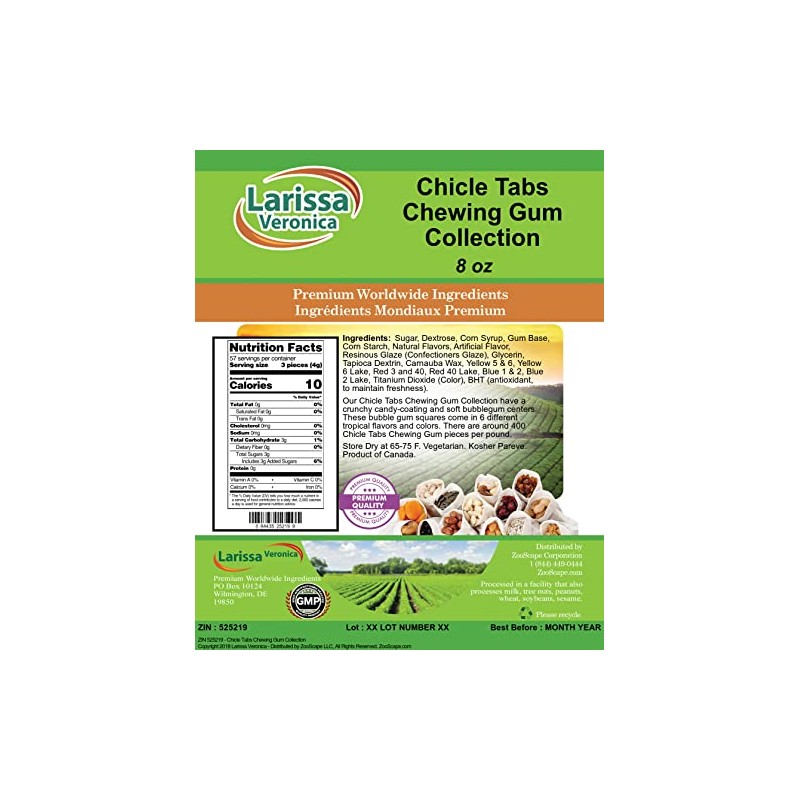 Chicle Tabs Chewing Gum Collection (8 oz, ZIN: 525219)