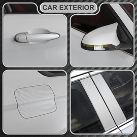 Lypumso 3D Carbon Fiber Vinyl Wrap, White Car Wrap Film Roll with Air-Release Technology for DIY Use, Car Auto Decal Exterior and Interior Wrapping Film, Vehicle Self Adhesive Sticker (1FT x 10FT)