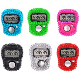 ROYAL WIND Finger Counter -6-Pack Case-Islamic Tasbih Bead- 5 Digital LED Electronic Handheld Tally Counter Clicker with Case Mechanical Manual Clicker Number Lap Tracker Counter