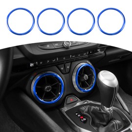 JOSHELA for Camaro Dash Air AC Vent Cover Trim Ring for Chevy Camaro 2016-2024 Blue Interior Accessories 4pcs