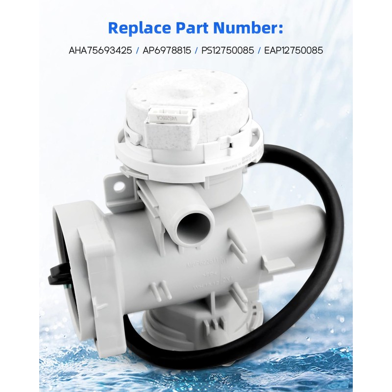 AHA75693425 Washer Drain Pump Assembly Fit for LG Washer WM3400CW