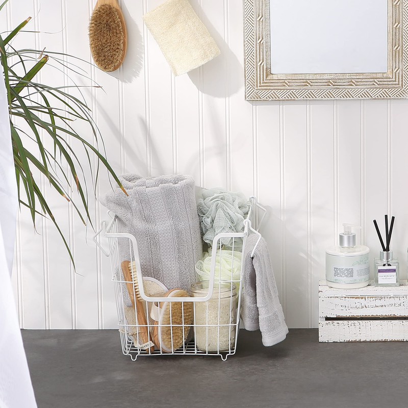 DII Metal Wire Mesh Stackable Utility Storage Bin, Large, 11x11x11,