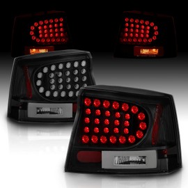 AmeriLite BlackSmoke LED Replacement Brake Tail Lights Set For 06-08 Dodge Charger - Passenger and Driver Side