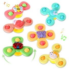 Harrycle Harrycle 6 Pieces Suction Cup Spinner Toy Sea Theme Sensory Bath Spinner Toys Bear Butterfly Suction Cups for Birthday Learning Game and Party Supplies