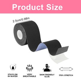 KEQAR 2 Rollen Sportband, professionelles Sportband, wasserdichtes hautfreundliches Sportband für Muskelunterstützung und Knieschmerzen (2.5cmx5m)