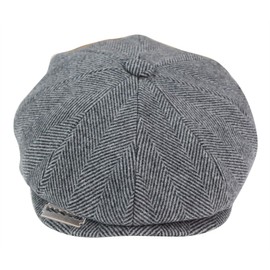 TruClothing Mens Tweed Newsboy Cap Blinder Baker Boy Razor Flat Cap Grandad Hat 8 Panel Grey M