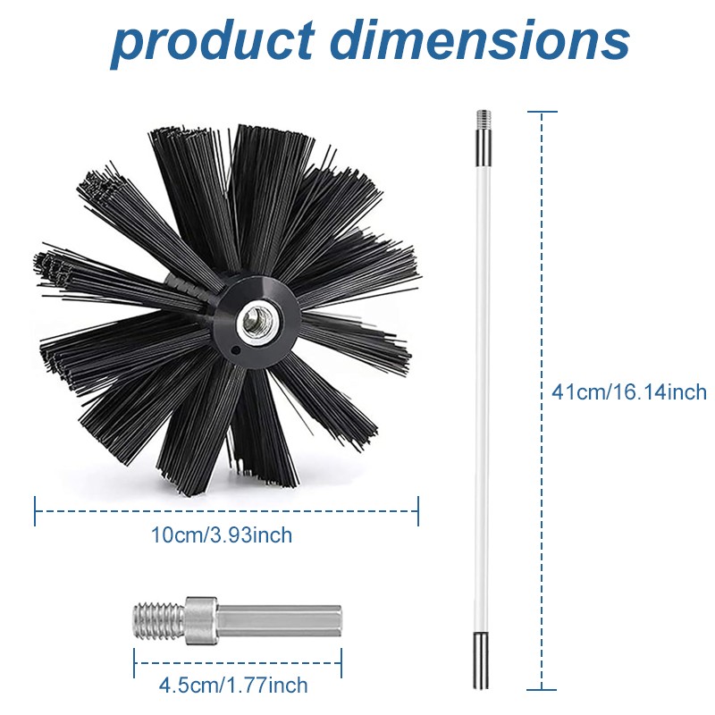 8-Foot Dryer Vent Cleaning Brush Kit with 6 Quick-Snap Extension