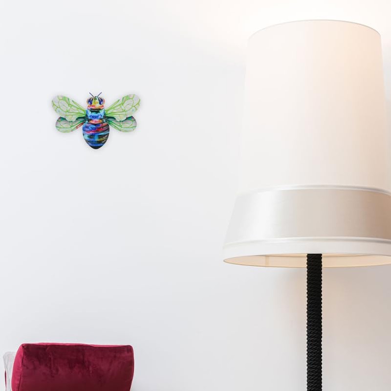 Baluue 2pcs Metal Wall Art, Bee Wall Hanging Ornament Garden