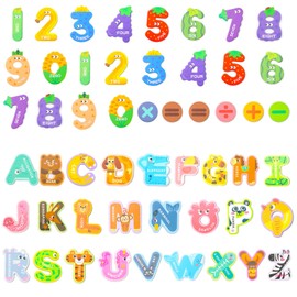 52PCS Magnetic Letters, Fridge Magnets for Kids, Magnetic Letters and Numbers Children Magnets for Fridge Alphabet Magnetic Animals for Toddlers 3-5 Baby Preschool Educational Spelling Learning Games