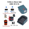 Battery Adapter with 18W PD3.0 Type C and 5V 2.1A