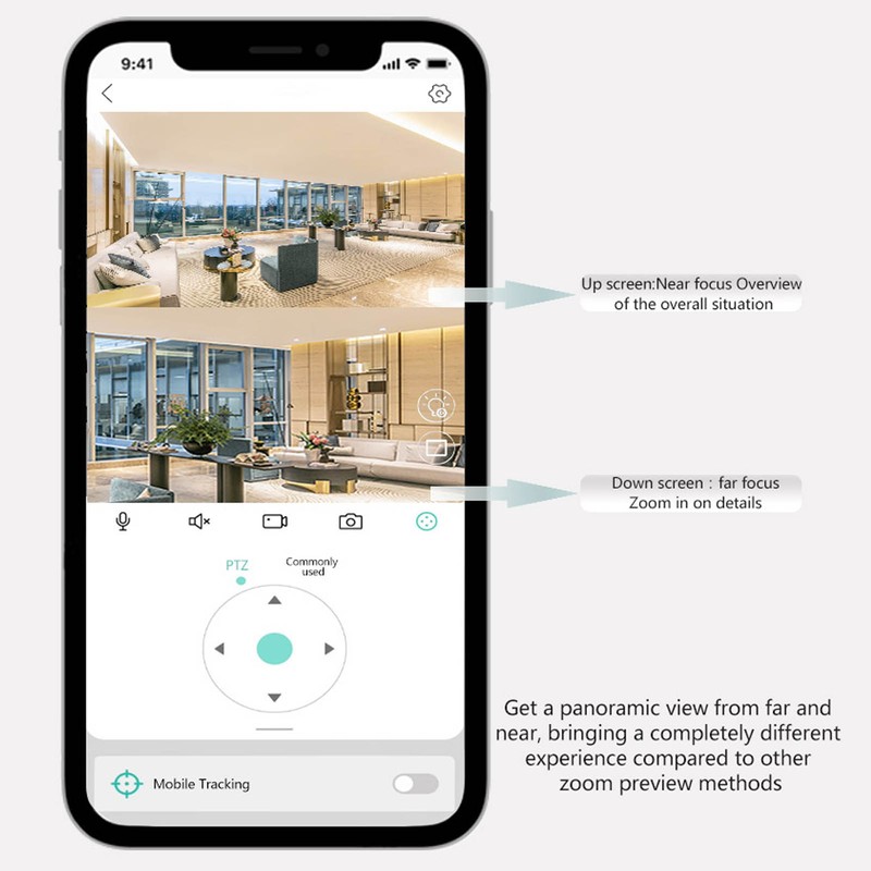 Dual Lens Camera 110 to 250V Sound and Light Alert