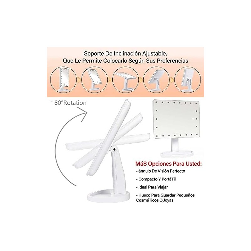 LUMEZING Espejo luz led Maquillaje de Alta definición con 22