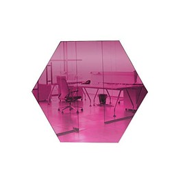 Marketing Holders Acrylic Mirror 9” Pink Hexagon Blank Smooth Edge No Adhesive DIY Plexiglass Tiles .118 3MM Thick Photographers Studio Sets Baby Showers Art Galleries Schools Nurserys