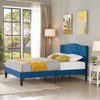 VECELO Full Size Bed Frame Upholstered Platform with Tufted Adjustable
