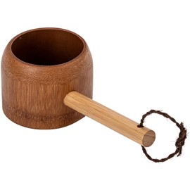 QRZLP Bamboo Water Ladle, Japanese Tea Ceremony Ladle with Handle Bamboo Root Spoon Water Ladle for Garden Kitchen Bathroom.