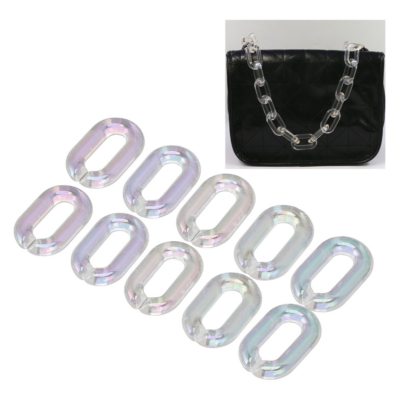 50PCS Acrylic Linking Rings Transparent DIY Assemblable Transparent Color Plating