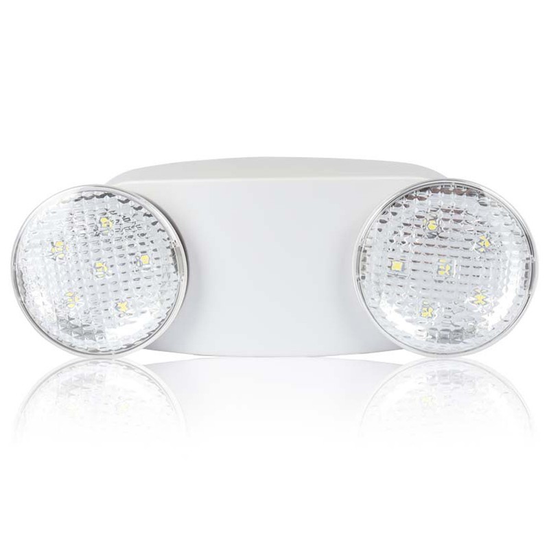 LED Emergencies Light Dual-Heads Rotatable Light with Battery Backup for