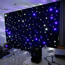 10ftX6.5ft LED Star Stage Curtain Wedding Curtain Wedding Background Stage Background Party Xmas Curtain Decor Retardant Backdrops DMX512 w/Controller 30W