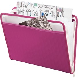 Oxford Archivo Expandible, Con 5 Divisiones, Cierre, Orillas Forradas, Bolsa Frontal, Polipropileno, Pieza, Color Rosa, Tamaño Carta F922